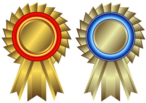 Set of golden and silvery awards (vector)