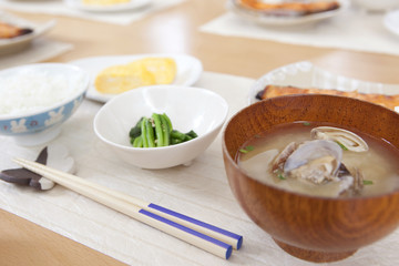 テーブルに置かれた食事