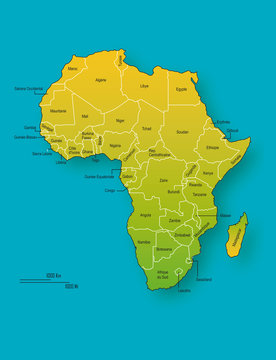 Continent - Afrique - Pays - Vectorisation