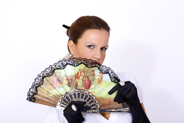 Obraz premium Lady With Chinese Fan