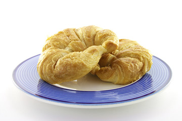 Two Croissants on a Plate