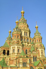 Fototapeta na wymiar Cathedral of St. Peter and Paul in Peterhof, Russia