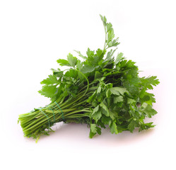 Bouquet of parsley isolated on white.