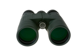 Green Hunting Binoculars Isolated On White Background