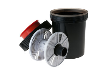 An Old Photo Development Tank and Reels