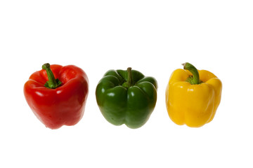 Colourful Peppers Isolated on White