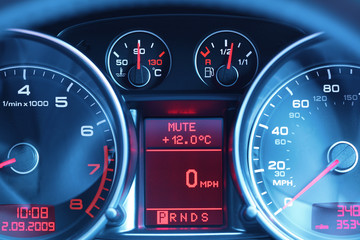 Dashboard of a sports car