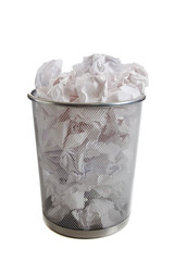 OVerflowing wastebasket
