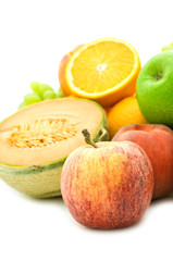 red apple on fruit background