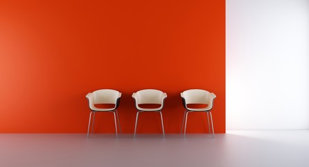 Chair to  face a blank wall