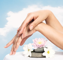 beautiful woman nails and  fingers