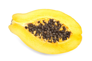 Half A Papaya On White