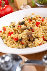 tasty italian mushroom risotto