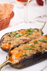 aubergines stuffed with cheese