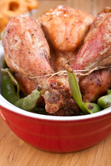 roasted chicken with green beans