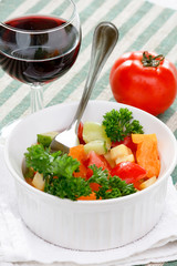 fresh salad on the table.