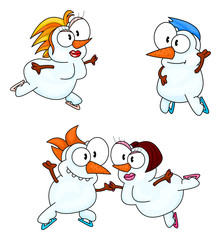 Figure skating snowmen