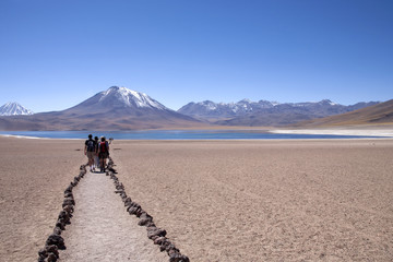 Lagunas Miscanti and Meniques in Atacama desert near Andes.