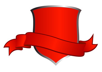 red shield and ribbon