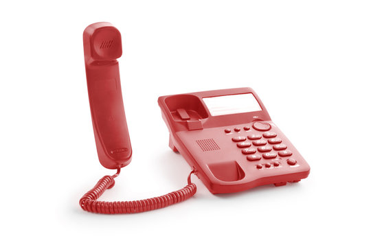 office phone with the handset