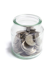Coins in Glass Jar