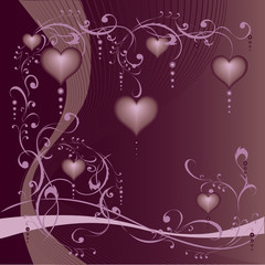 Herzen mit floralem Ornament