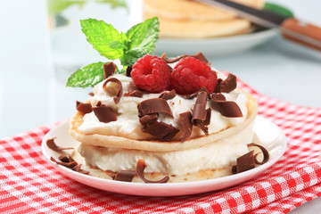 Pancakes with curd cheese