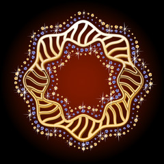 rnamental symbol in gold and diamonds