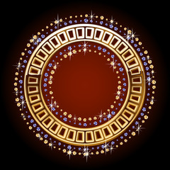 Ornamental symbol in gold and diamonds