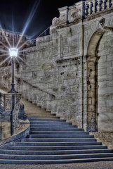 Stairs at night