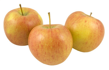 Fototapeta na wymiar three english apples isolated on white background