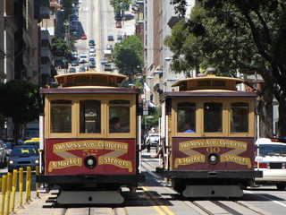 Fototapeta na wymiar kolejki linowe w San Francisco