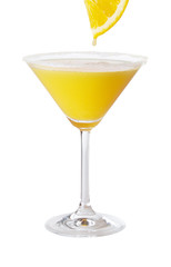 Orange Martini With Fresh Orange Juice Drop