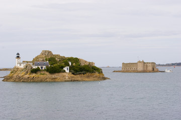 small island in the sea in brittany