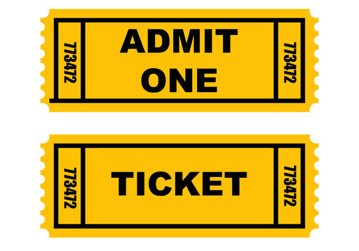 Two tickets isolated on white background.