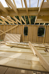 part of a wood house construction