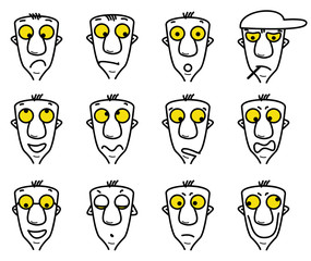 Obraz premium cartoon faces