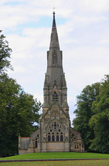 A Beautiful Rural Country Church with a Spire.