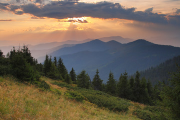 Obraz premium morning in mountains