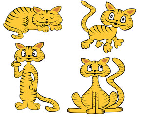 a vector illustration of funny cats