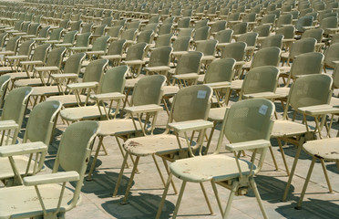 Naklejka premium Chairs in a rows