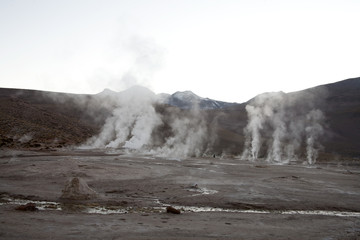Geysers del tatio on Andes, Chile