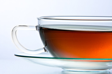 Glass cup of tea