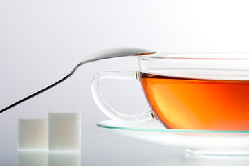 Glass cup of tea