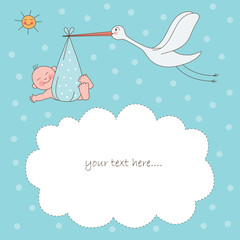 Baby boy arrival announcement card