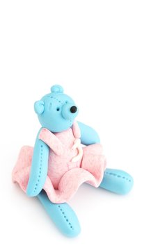 Polymer clay teddy bear doll