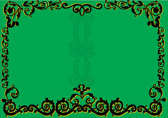 simple black on green frame