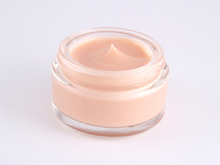 Moisturizing face cream on white