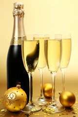 Champagne and decorative sphere