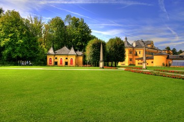 Famous landmark Castle Hellbrunn in Salzburg / Austria